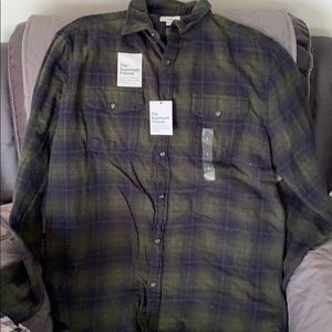 Brand new Sonoma flannel green and navy blue